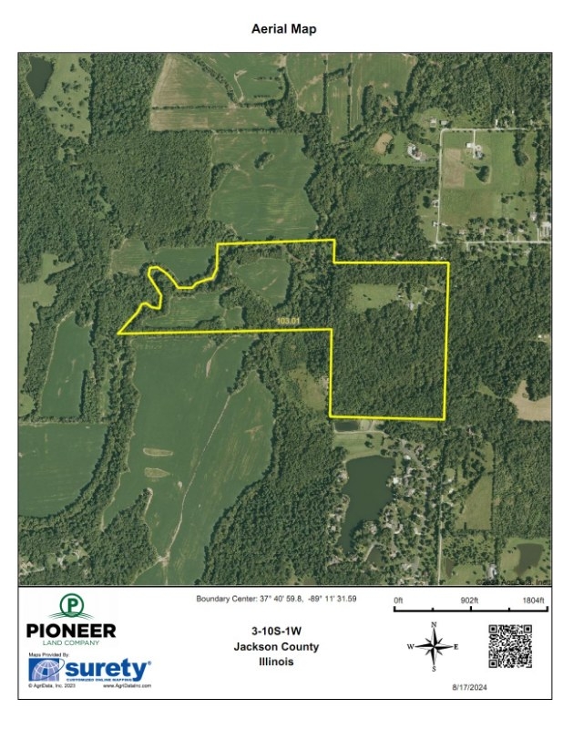 103 Acres With Home For Sale In Jackson County, Illinois